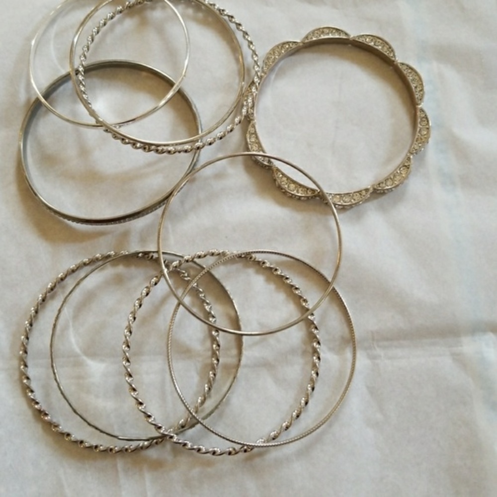 Silver bangle bundle‎ - Picture 2 of 5